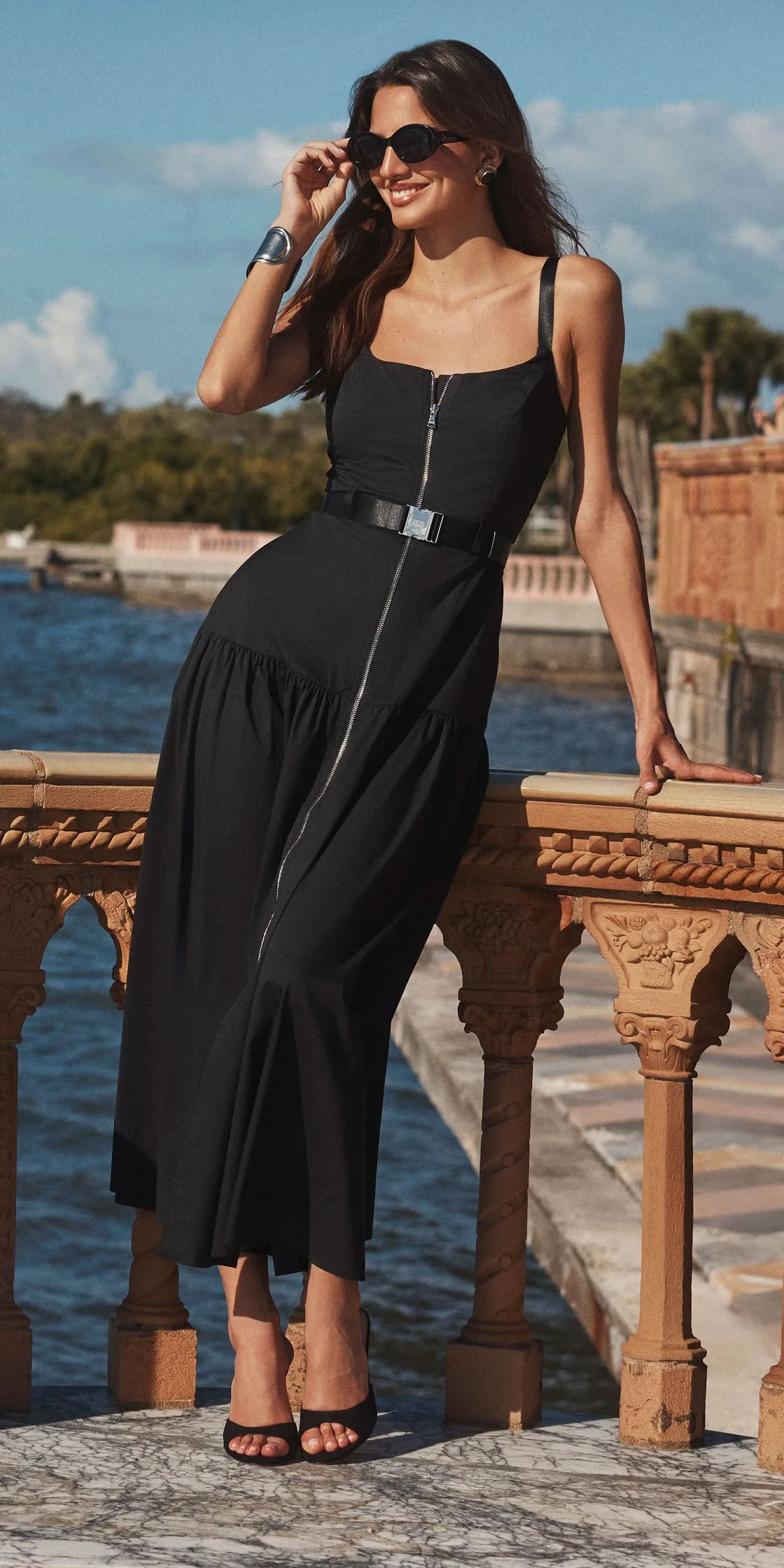 Livvy Leather Straight-Leg Trouser in Black | L'AGENCE